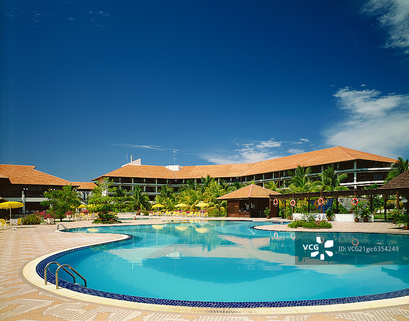 马来西亚酒店游泳池建筑图片素材