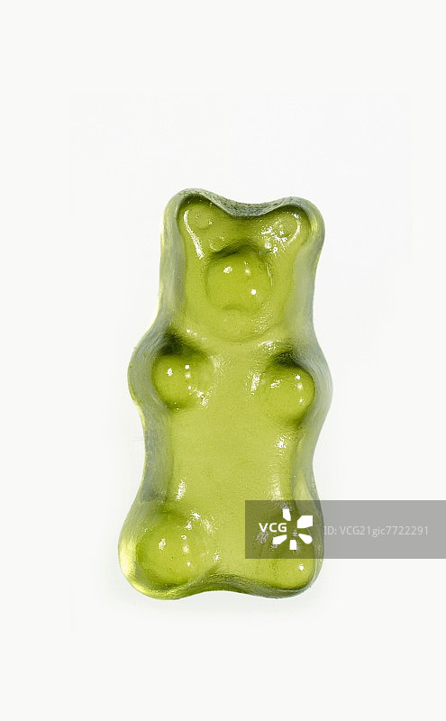 一只绿色的Gummi熊图片素材