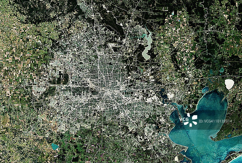 美国，卫星图像，休斯顿图片素材