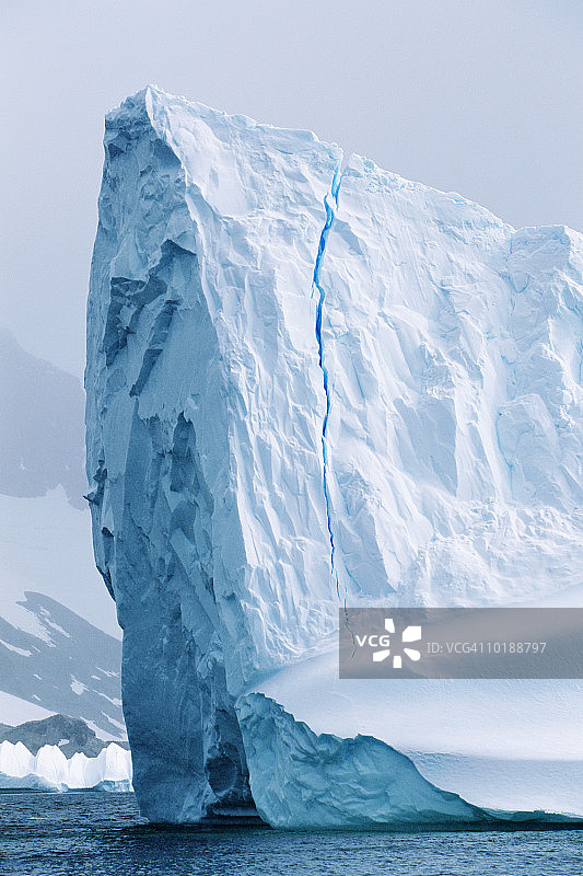 南极洲，南极半岛，库弗维尔岛，冰山，特写图片素材