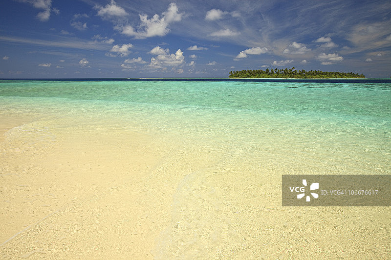 印度洋南马尔代夫Huvadhu环礁北部的Funadoo岛和Funadovilligillli岛图片素材