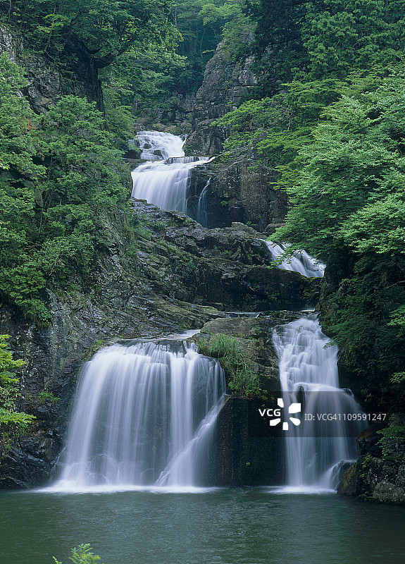 三月木瀑布，北广岛，日本广岛图片素材