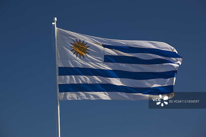 乌拉圭国旗，蓬巴列纳，乌拉圭，2009年2月图片素材