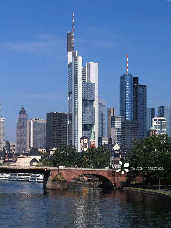 Skyline Frankfurt am Main，德国，德国商业银行图片素材