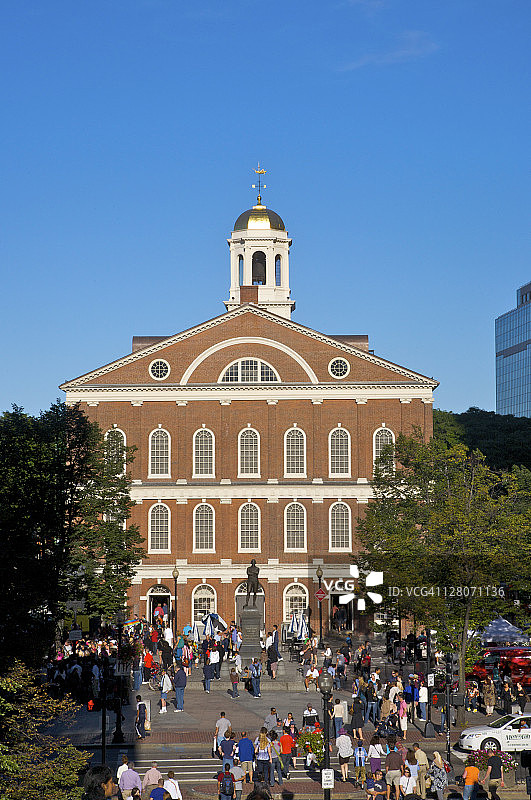法尼尔大厅，波士顿，马萨诸塞州，美国图片素材