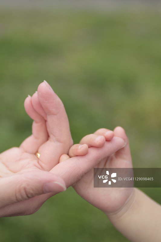 婴儿牵着妈妈的手指图片素材
