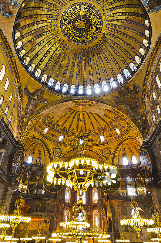 土耳其，伊斯坦布尔，圣索菲亚清真寺内部图片素材