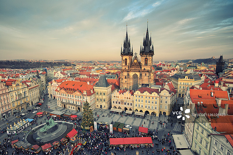 布拉格圣诞市场图片素材