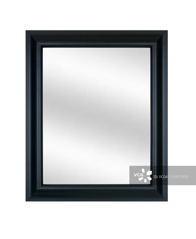 镜框在黑色与镜子，白色孤立图片素材