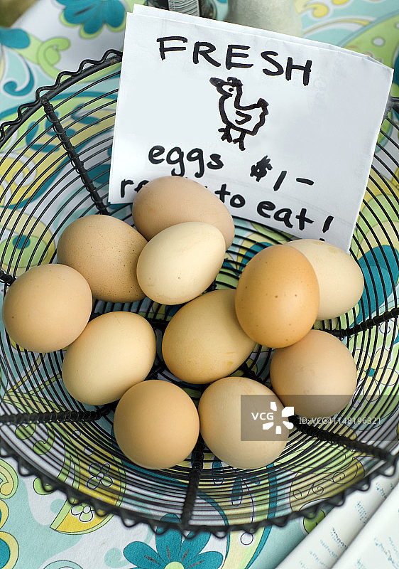 放养鸡的新鲜鸡蛋图片素材
