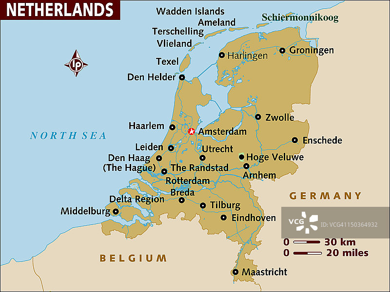 荷兰的地图。图片素材