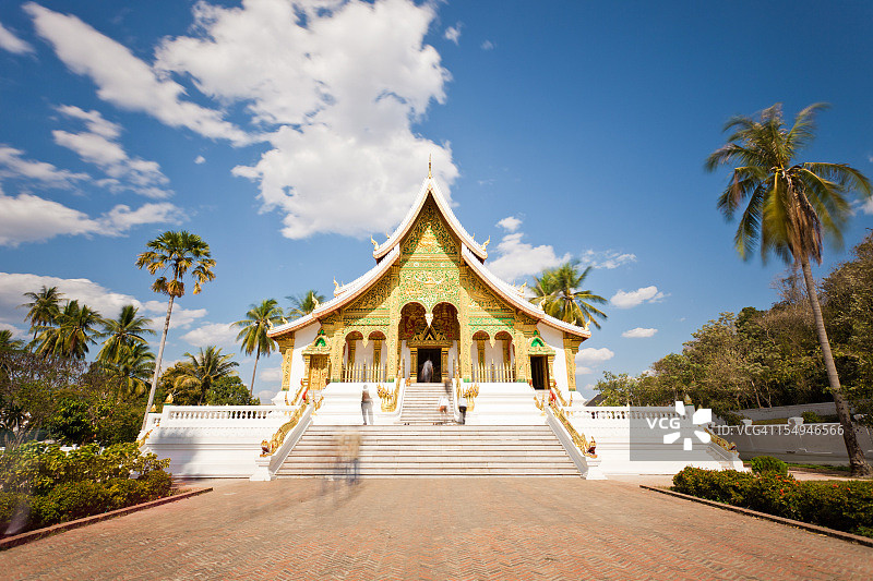 老挝琅勃拉邦的博物馆寺庙图片素材