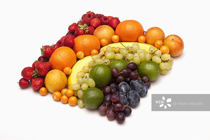 各种新鲜水果排列成方形图片素材