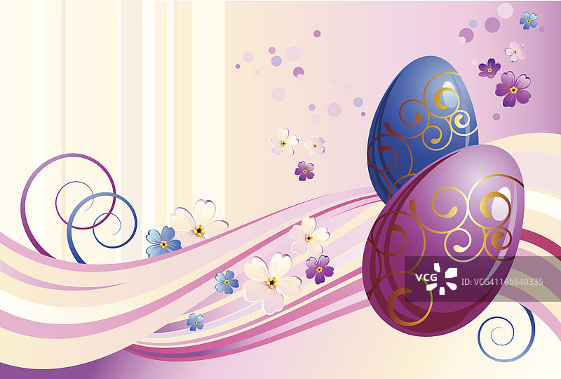 背景与复活节彩蛋结束花图片素材