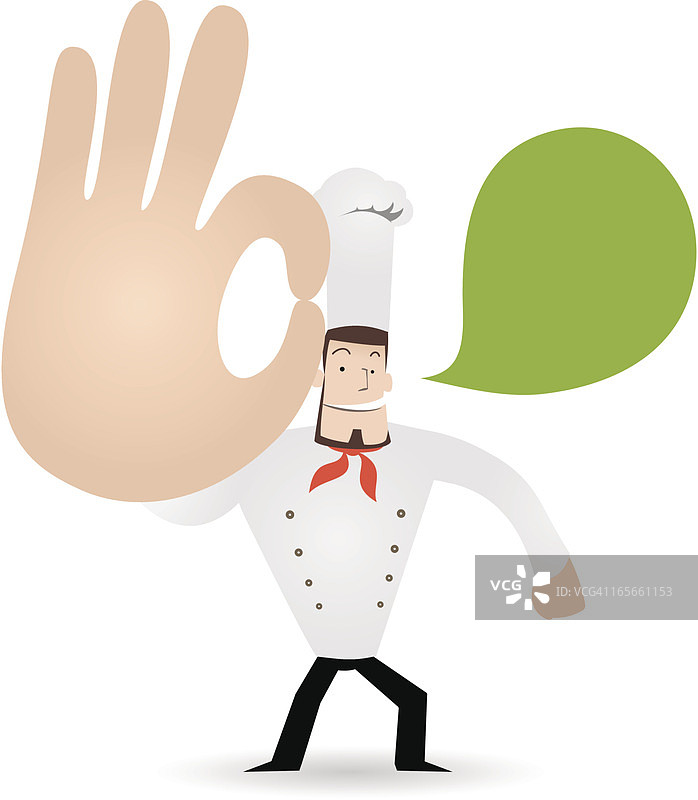 手势:快乐的厨师做出ok的手势图片素材