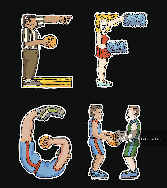 字母篮球字体图片素材