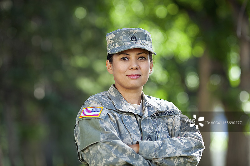 美国女兵系列:户外肖像图片素材