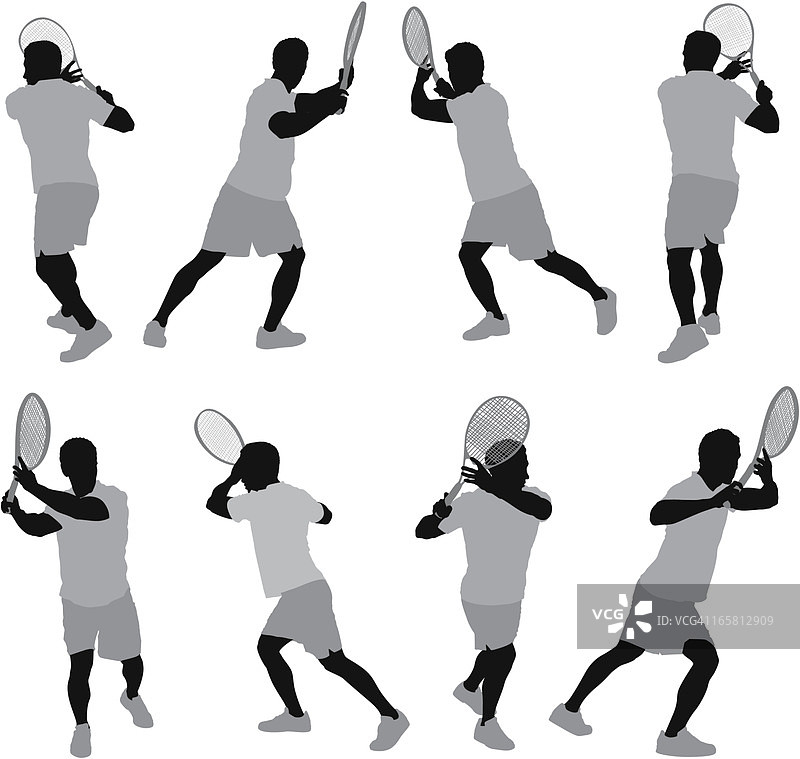 网球运动员在比赛中图片素材