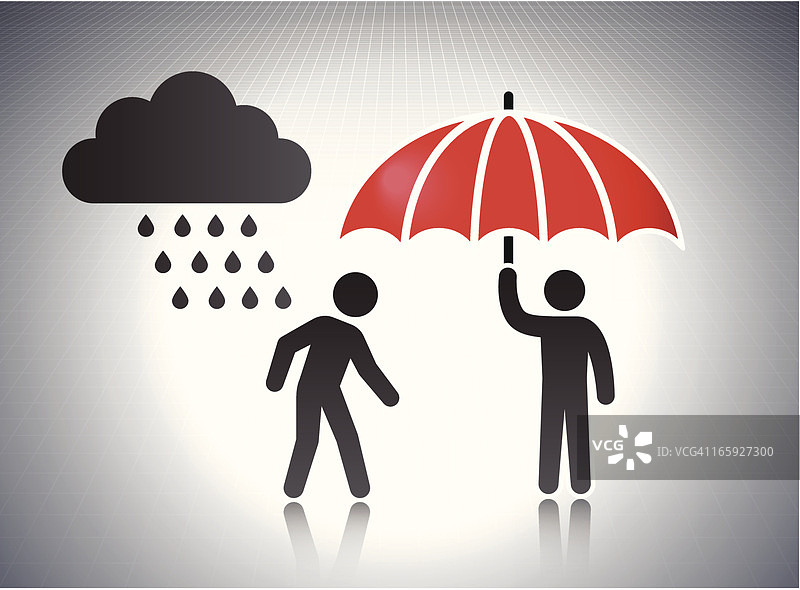 雨风暴和伞的商业概念简笔数字图片素材
