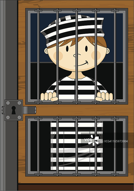 牢房里的迷你囚犯图片素材
