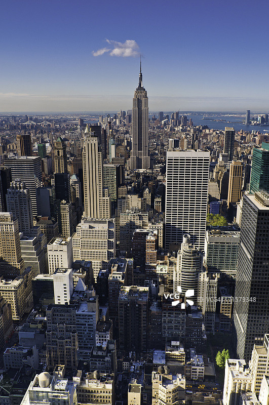 纽约曼哈顿中城摩天大楼空中垂直景观城市街区图片素材