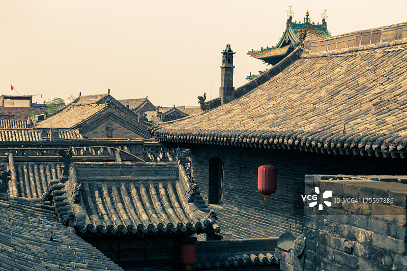 中国古城平遥的屋顶图片素材