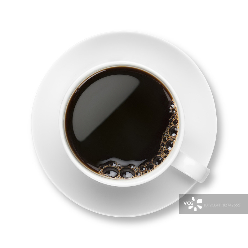 白色杯托里的黑咖啡图片素材