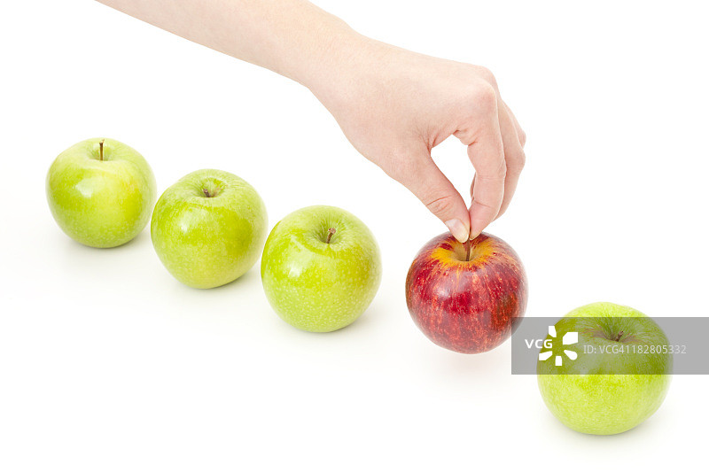 手摘苹果从行说明选择和决定图片素材