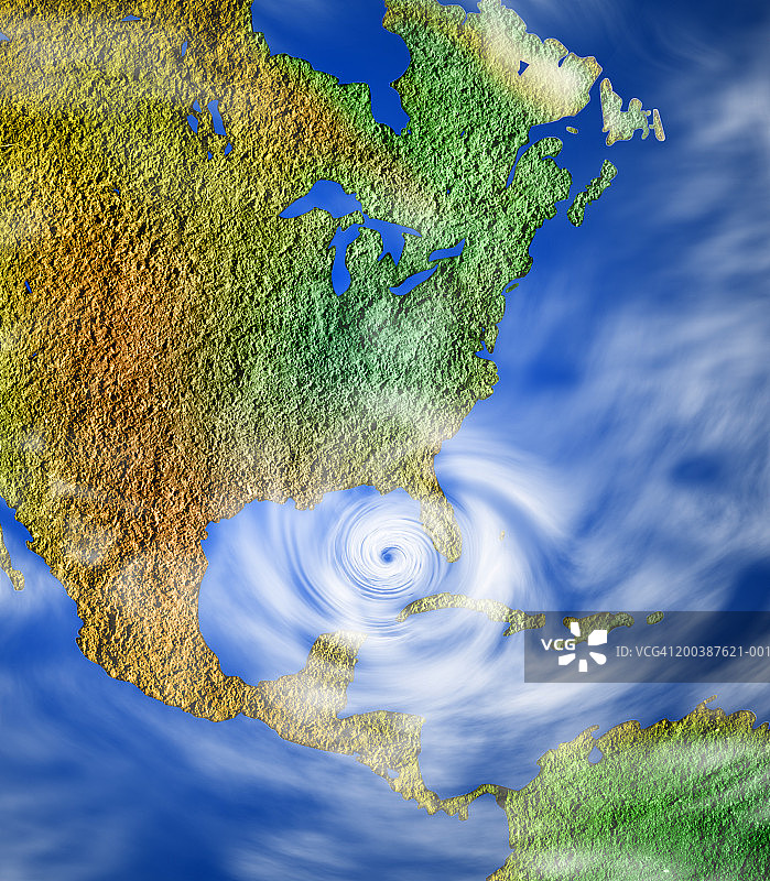 美国海岸飓风(数字合成)图片素材