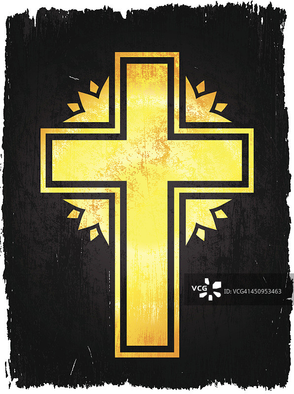 金色基督教十字架在黑色皇室免费矢量背景图片素材