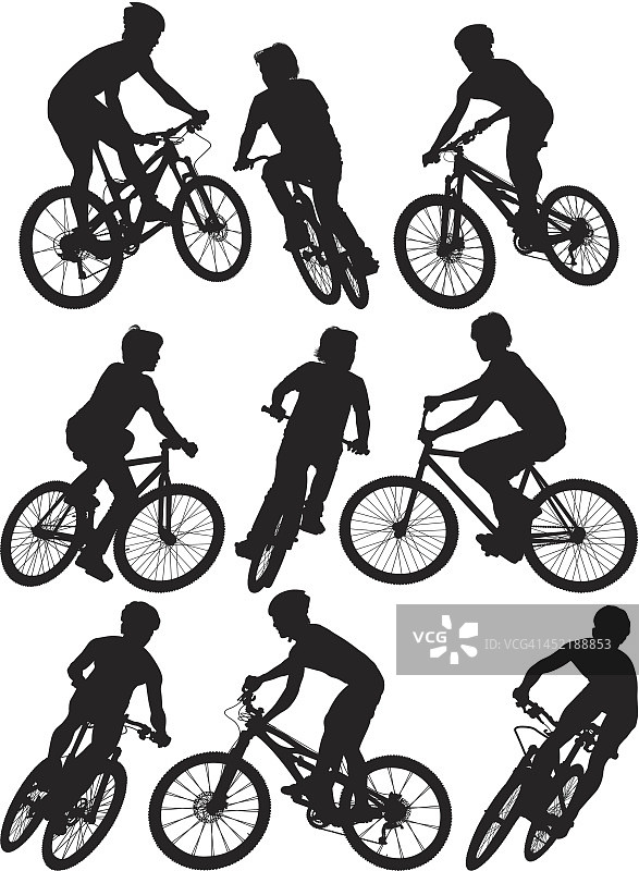 人骑自行车图片素材