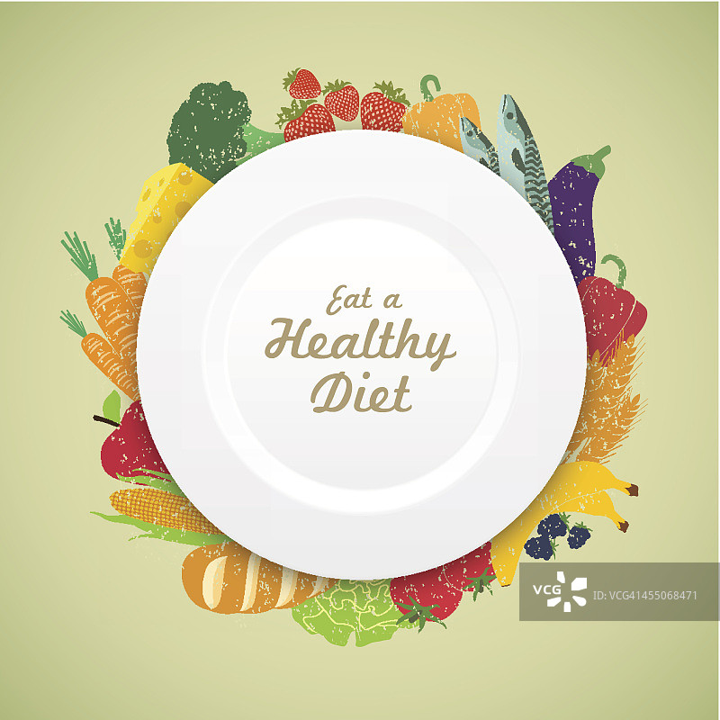 吃健康饮食盘上的新鲜的各种农产品图片素材