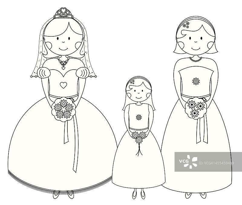 大纲中的新娘和伴娘角色图片素材