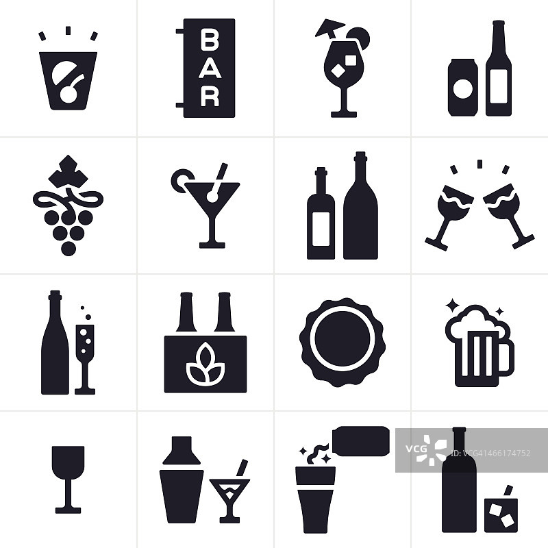 啤酒酒精和酒的图标图片素材