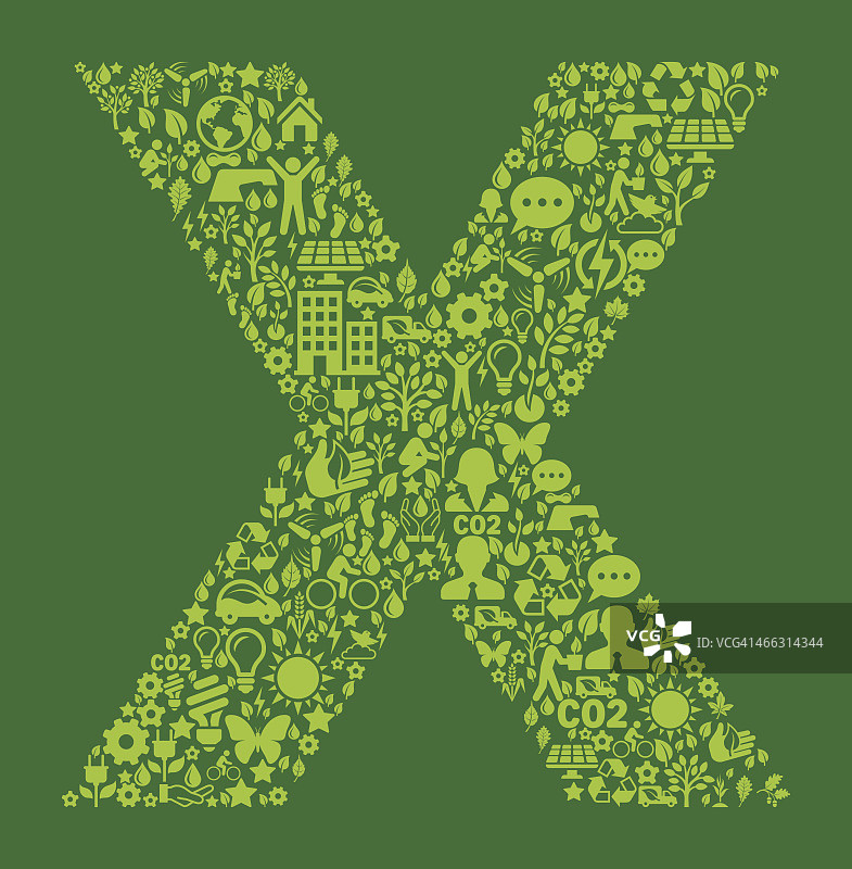 字母X环保与自然界面图标图案图片素材