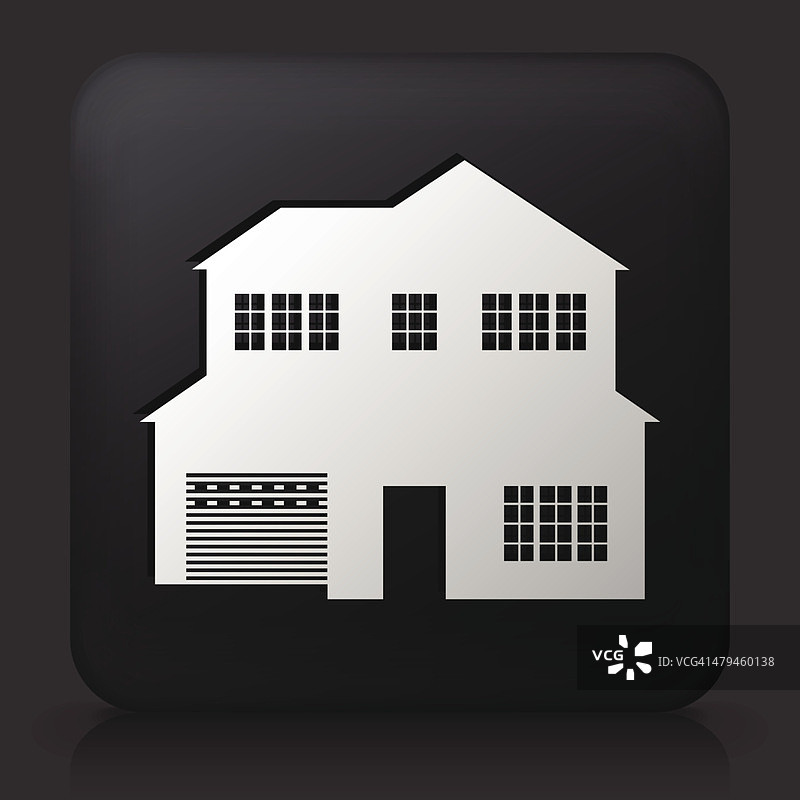 黑色方形按钮与房子图标图片素材