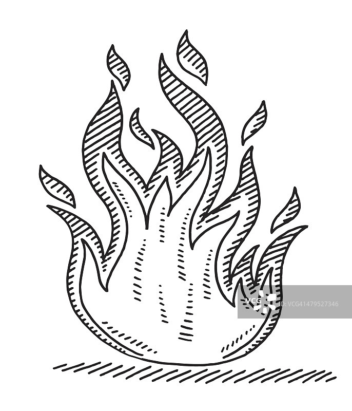 热火符号绘制图片素材
