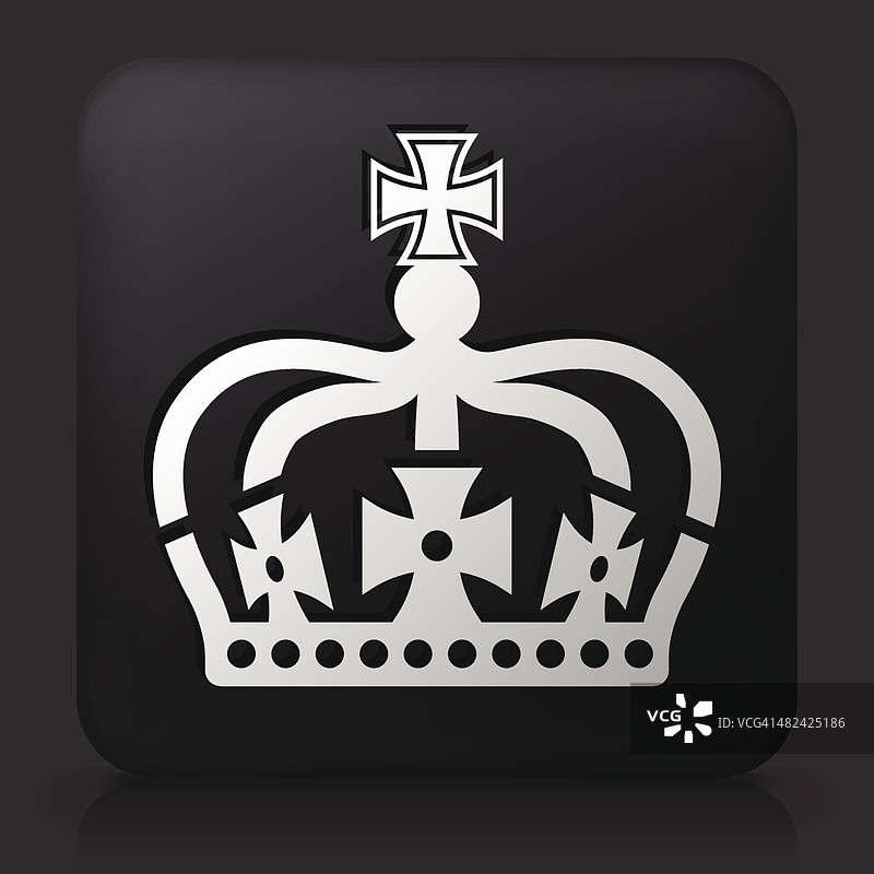 黑色方形按钮与皇冠图标图片素材