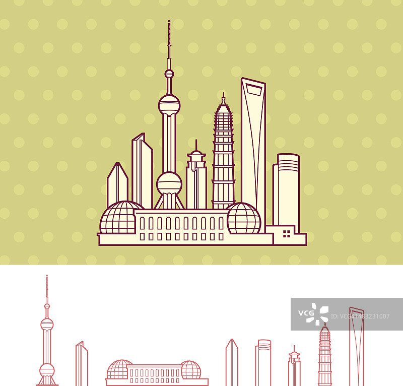 上海，中国城市天际线图片素材