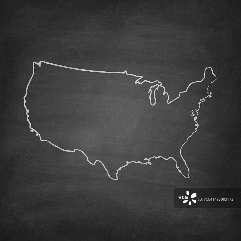 黑板上的美国地图-黑板图片素材