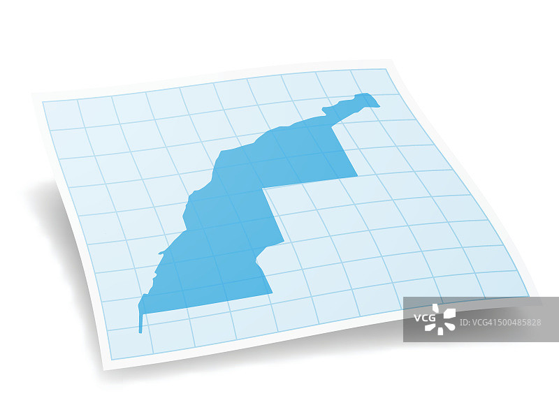 西撒哈拉地图孤立在白色背景图片素材
