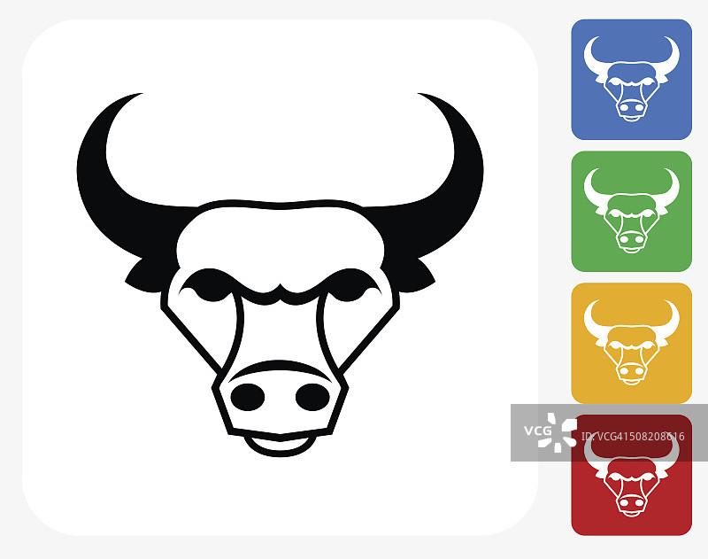公牛和角图标平面设计图片素材