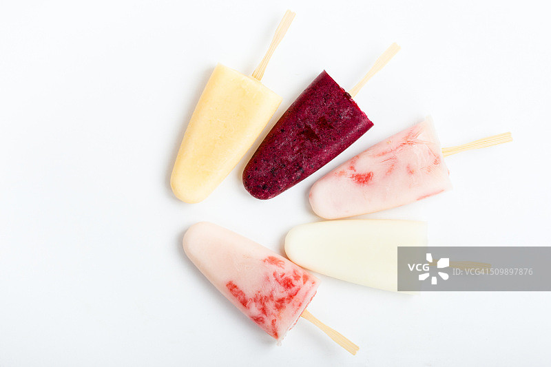 各种口味的自制水果香草冰棍图片素材