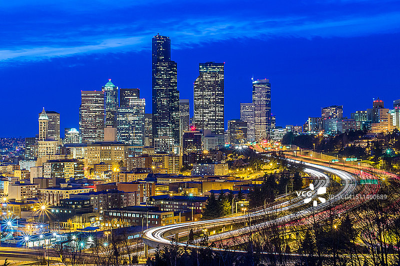 西雅图市中心的天际线图片素材