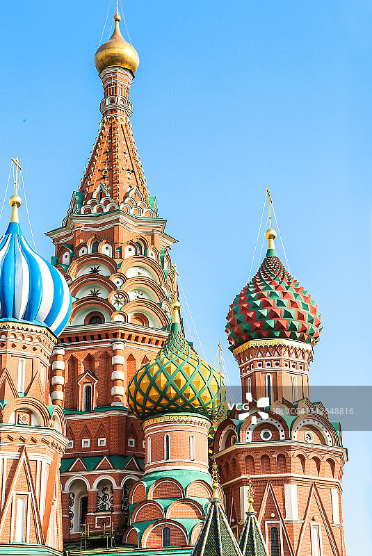 圣巴西尔大教堂，莫斯科，俄罗斯。图片素材