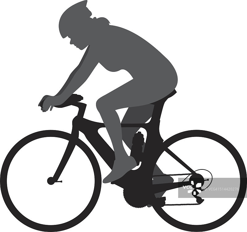 赛车自行车上的女人剪影图片素材