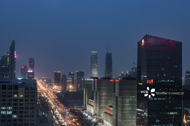 北京夜景鸟瞰图图片素材