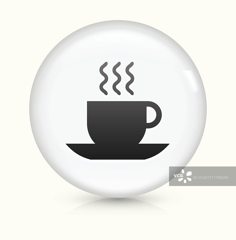 暖饮料图标上的白色圆形矢量按钮图片素材