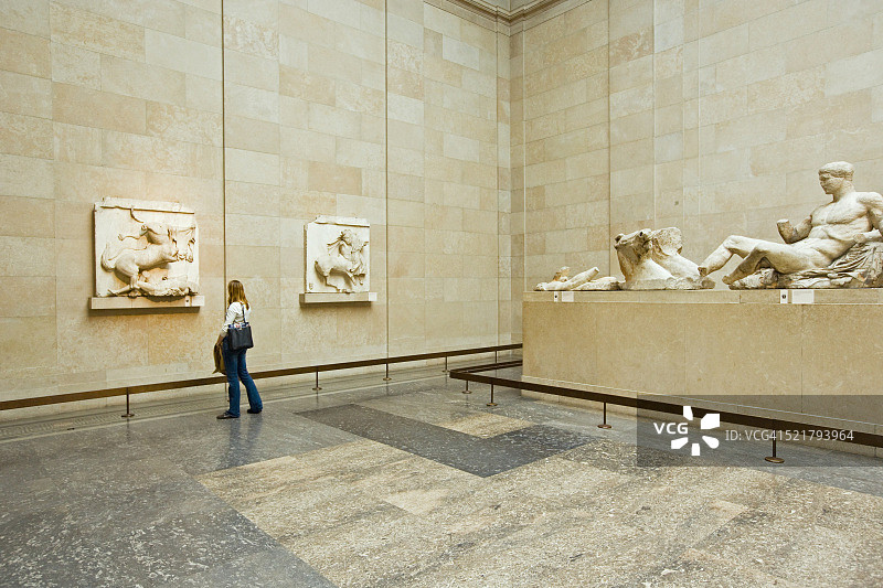 大英博物馆的埃尔金大理石大厅图片素材