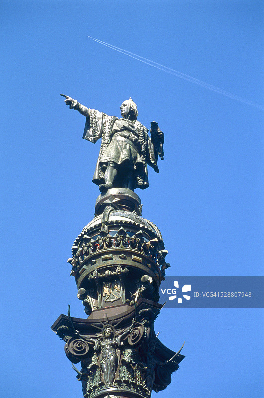 西班牙巴塞罗那的哥伦布纪念碑图片素材